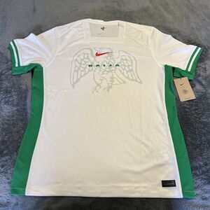 Large Nike Nigeria 2024-25 Home Soccer Jersey White Mens FQ8837-100